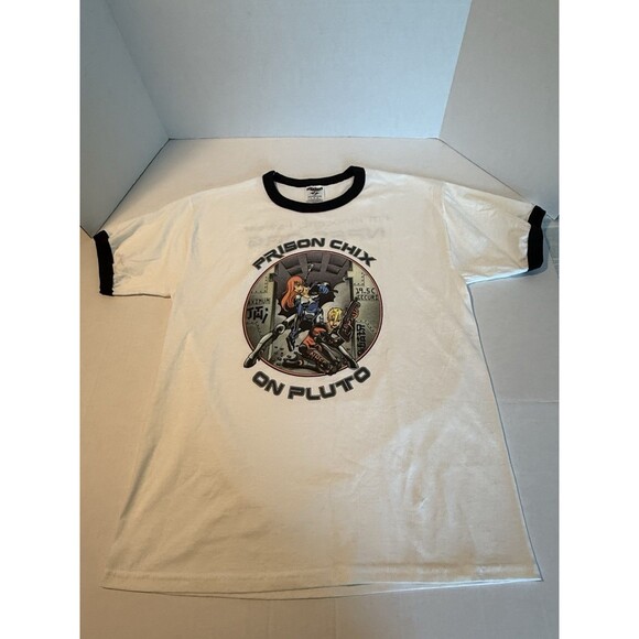 Prison Chix On Pluto NPFC.org Shirt  JERZEES “I'm innocent, I swear” RARE Sz L - Picture 6 of 16